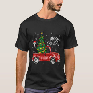 Cute Bernese Mountain Dog Truck Merry Christmas Do T-Shirt