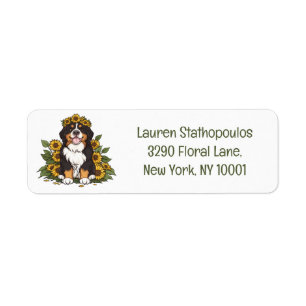 Cute Bernese Mountain Dog Wearing Sunflower Crown