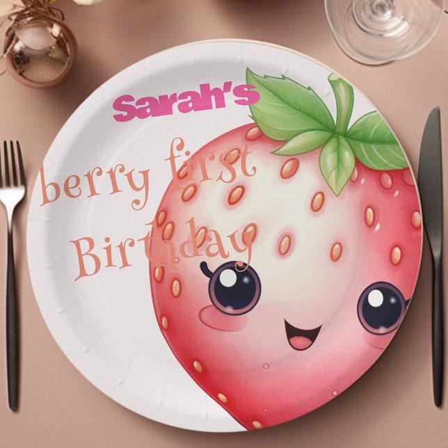 Cute Berry first birthday  Paper Plate (Creator Uploaded)