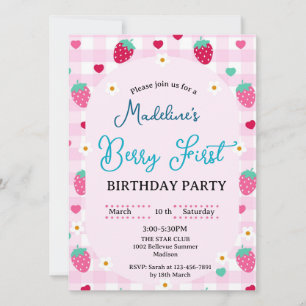 Cute Berry First  invitation 