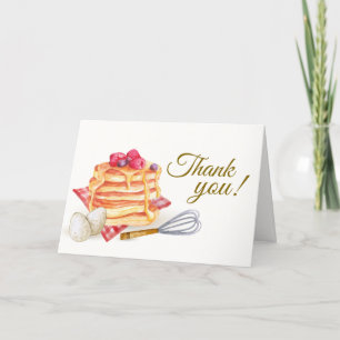 Cute Berry Pancake Egg Whisk Brunch Baby Shower  Thank You Card