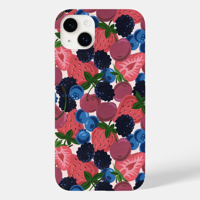 Cute Berry Patterned Case-Mate iPhone Case (Back)
