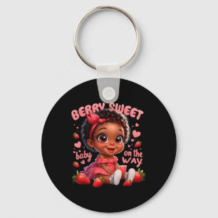 Cute Berry Sweet Baby On The Way Cute Pregnancy Co Key Ring