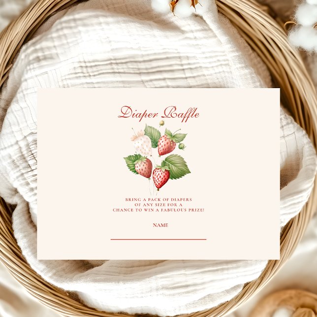 Cute Berry Sweet Baby Shower Diapper Raffle Enclosure Card (Creator Uploaded)