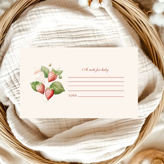 Cute Berry Sweet Baby Shower Note for Baby Enclosure Card (Creator Uploaded)