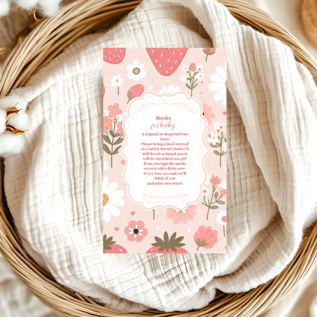 Cute Berry Sweet Pink Coquette Books for Baby Enclosure Card (Creator Uploaded)