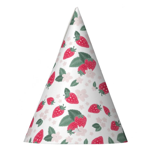 Cute Berry Sweet Strawberry Birthday Party Hats (Left)