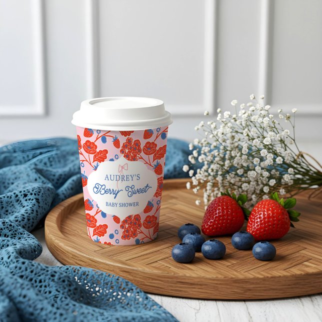 Cute Berry Sweet Strawberry Blueberry Baby Shower Paper Cups (Cute Berry Sweet Strawberry Blueberry Baby Shower Paper Cups)