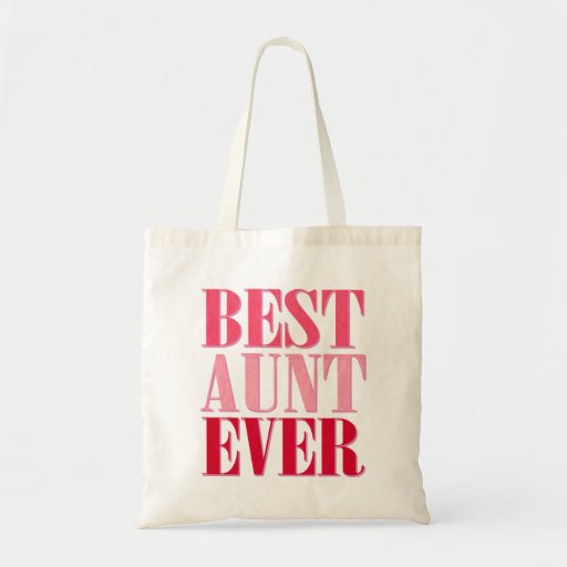 Image of Cute Best Aunt Ever Pink Text Tote Bag