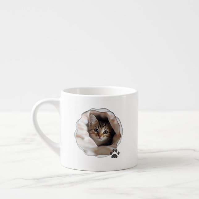 Cute Best Cat Dad Photo Espresso Cup (Left)