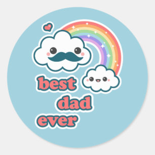 Cute Best Cloud Dad Classic Round Sticker