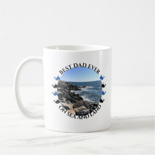 Cute Best Dad Ever Ocean and Beach Lovers Seashore Coffee Mug