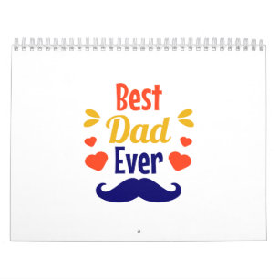 Cute Best Dad Ever Typography Calendar