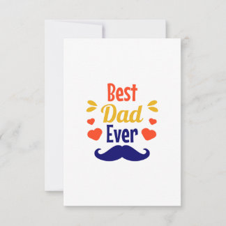 Cute Best Dad Ever Typography Thank You Card