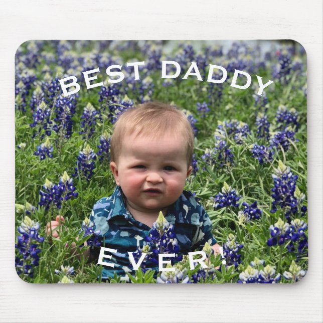 Cute Best daddy ever personalised photo Mouse Mat (Front)