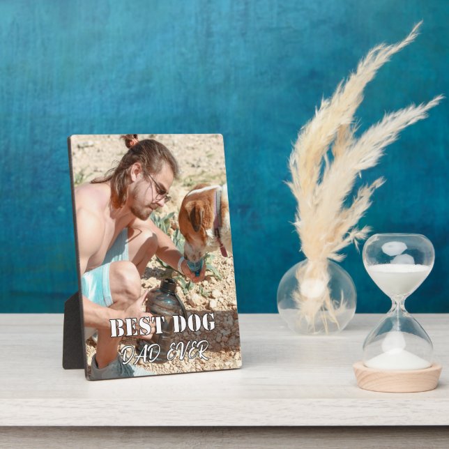 CUTE! 🐕Best Dog Dad Ever Custom Photo Plaque (Side)