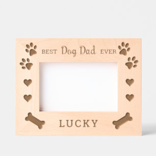 Cute Best DOG DAD Ever Personalised Etched Frames