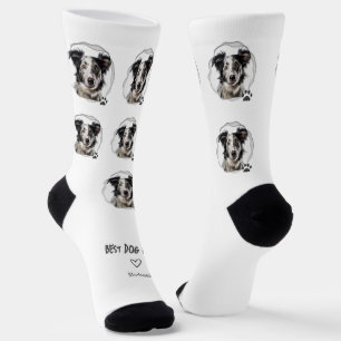 Cute Best Dog Mum Photo Heart Socks