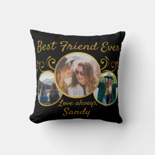 Cute Best Friend Ever photo Black Gold custom  Cushion