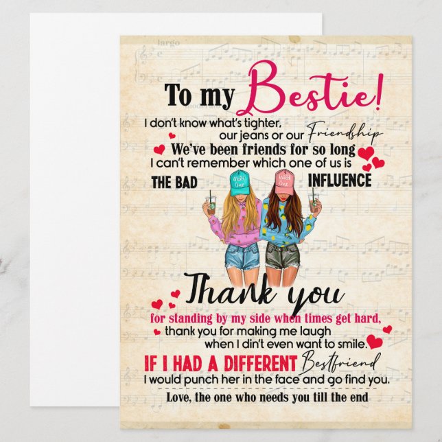 Cute Best Friend Gift, Funny Friendship Day Gifts (Front/Back)