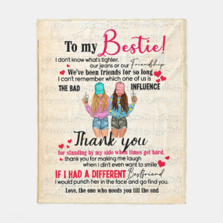 Cute Best Friend Gift, Funny Friendship Day Gifts Fleece Blanket