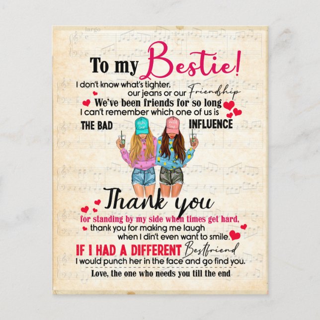 Cute Best Friend Gift, Funny Friendship Day Gifts Flyer (Front)