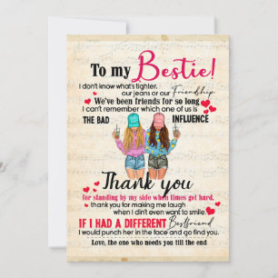 Cute Best Friend Gift, Funny Friendship Day Gifts Holiday Card