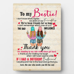 Cute Best Friend Gift, Funny Friendship Day Gifts Plaque