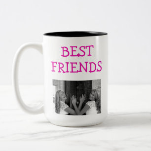 Cute Best Friends Besties BFF Photo Two-Tone Coffee Mug
