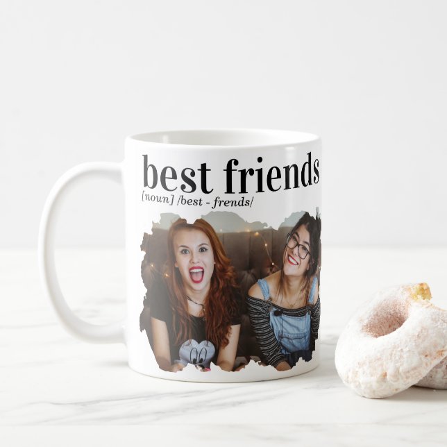 Cute Best Friends BFF Dictionary Definition Photo Coffee Mug (With Donut)