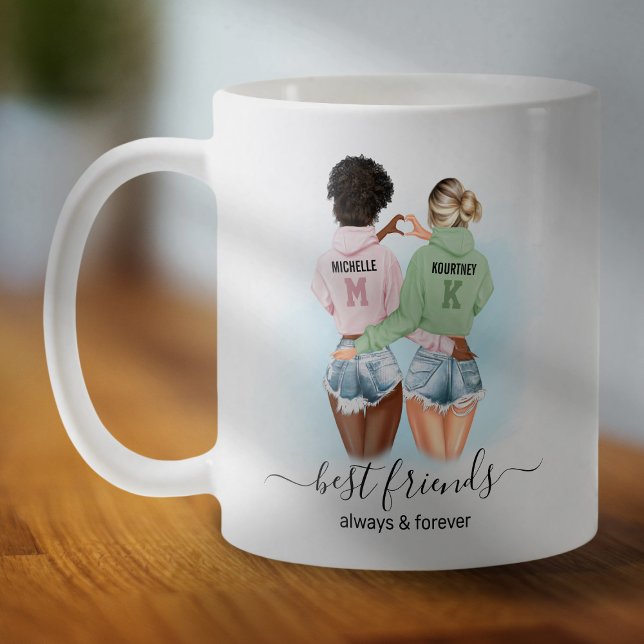 Cute Best Friends BFF Monogram Coffee Mug (Creator Uploaded)