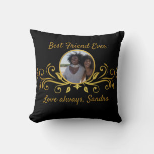 Cute Best Friends Ever photo Black Gold custom  Cushion