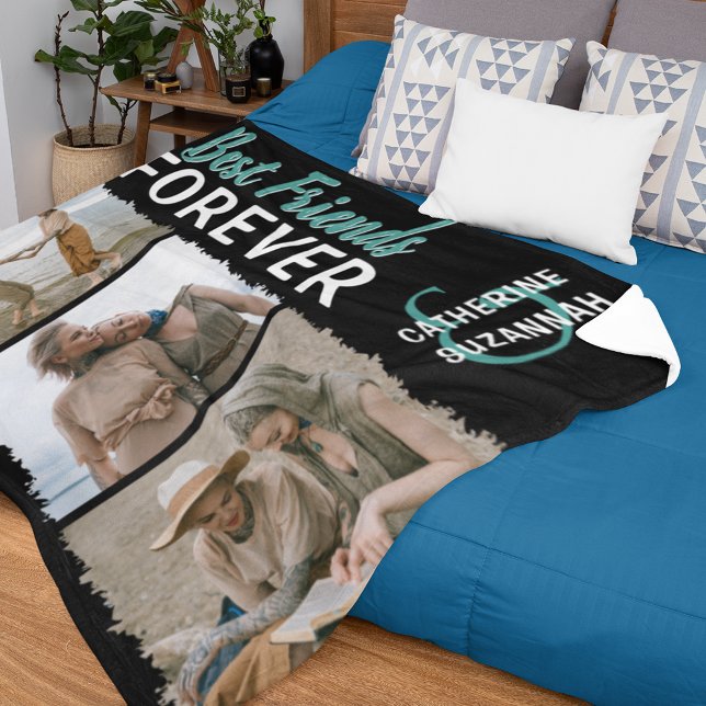 Cute 'Best Friends Forever' 3 Photo Fleece Blanket (Creator Uploaded)