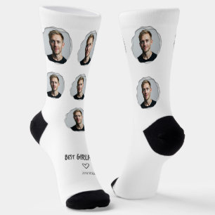 Cute Best Girlfriend Photo Heart Socks