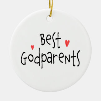 Cute Best Godparents Photo Ceramic Ornament