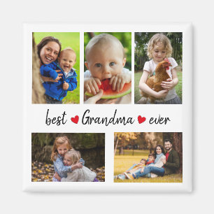 Cute Best Grandma Ever 5 Photo Custom  Magnet