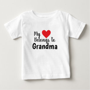 Cute Best Grandma My Heart Belongs to You Baby T-Shirt