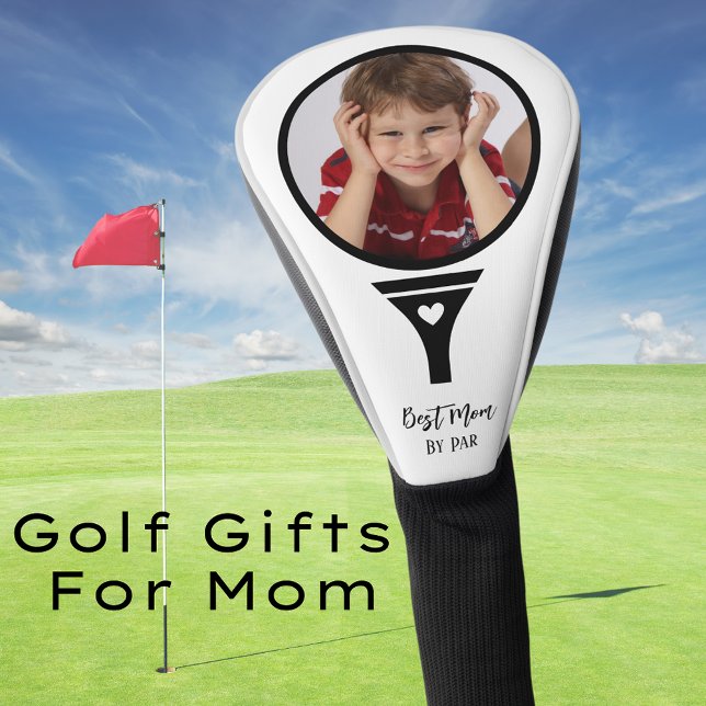 Cute Best Mum By Par Black and White  Golf Head Cover (Cute Best Mom By Par Black and White Golf Head Cover
)
