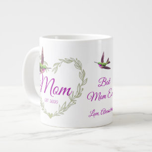 Cute Best Mum Ever Heart  Hummingbird Large Coffee Mug