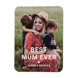 Cute BEST MUM EVER Heart Mother's Day Photo Magnet