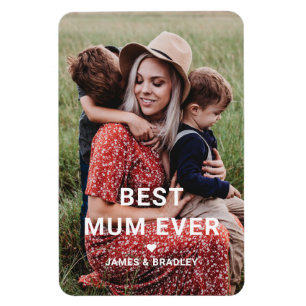 Cute BEST MUM EVER Heart Mother's Day Photo Magnet