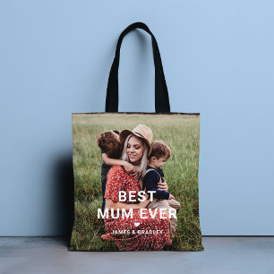 Cute BEST MUM EVER Heart Mother's Day Photo Tote Bag