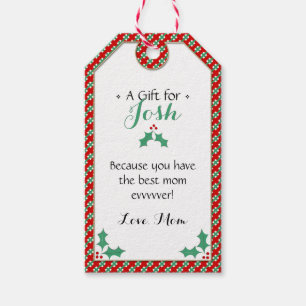 Cute • Best Mum Ever • Love Mum • For Kids Gift Tags