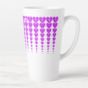 Cute Best Mum Ever, Neon Purple Pink Hearts Tinsel Latte Mug