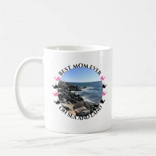 Cute Best Mum Ever Ocean and Beach Lovers Seashore Coffee Mug