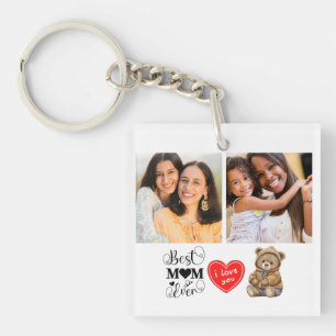 Cute Best Mum Ever Photo Key Ring