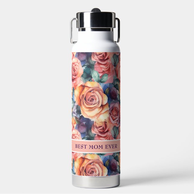 Cute Best Mum Ever Water Bottle (Front)