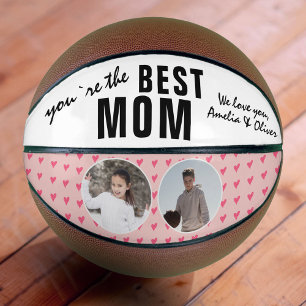 Cute Best Mum Pink Heart 2 Photo Collage  Basketball