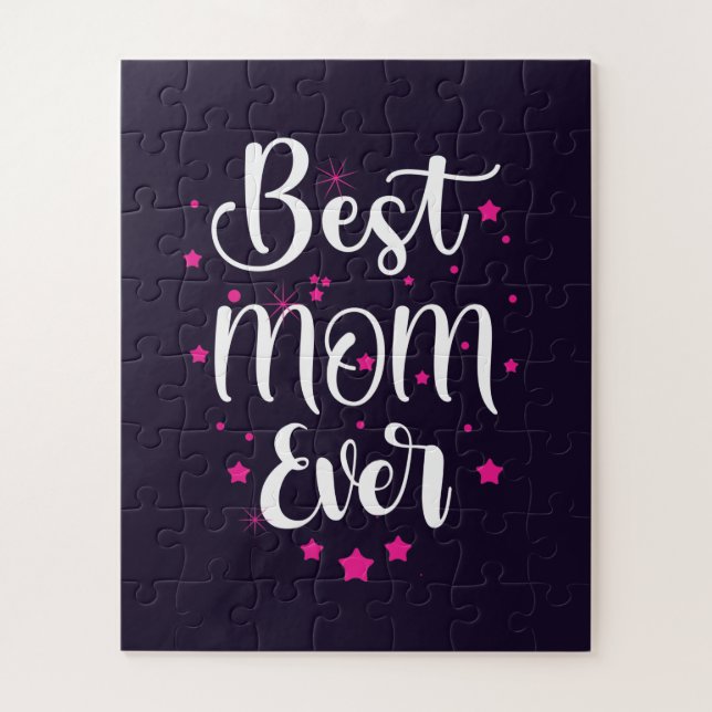 Cute Best Mum Text And Little Stars Jigsaw Puzzle (Vertical)