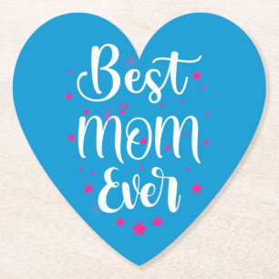 Cute Best Mum Text And Little Stars Paper Coaster